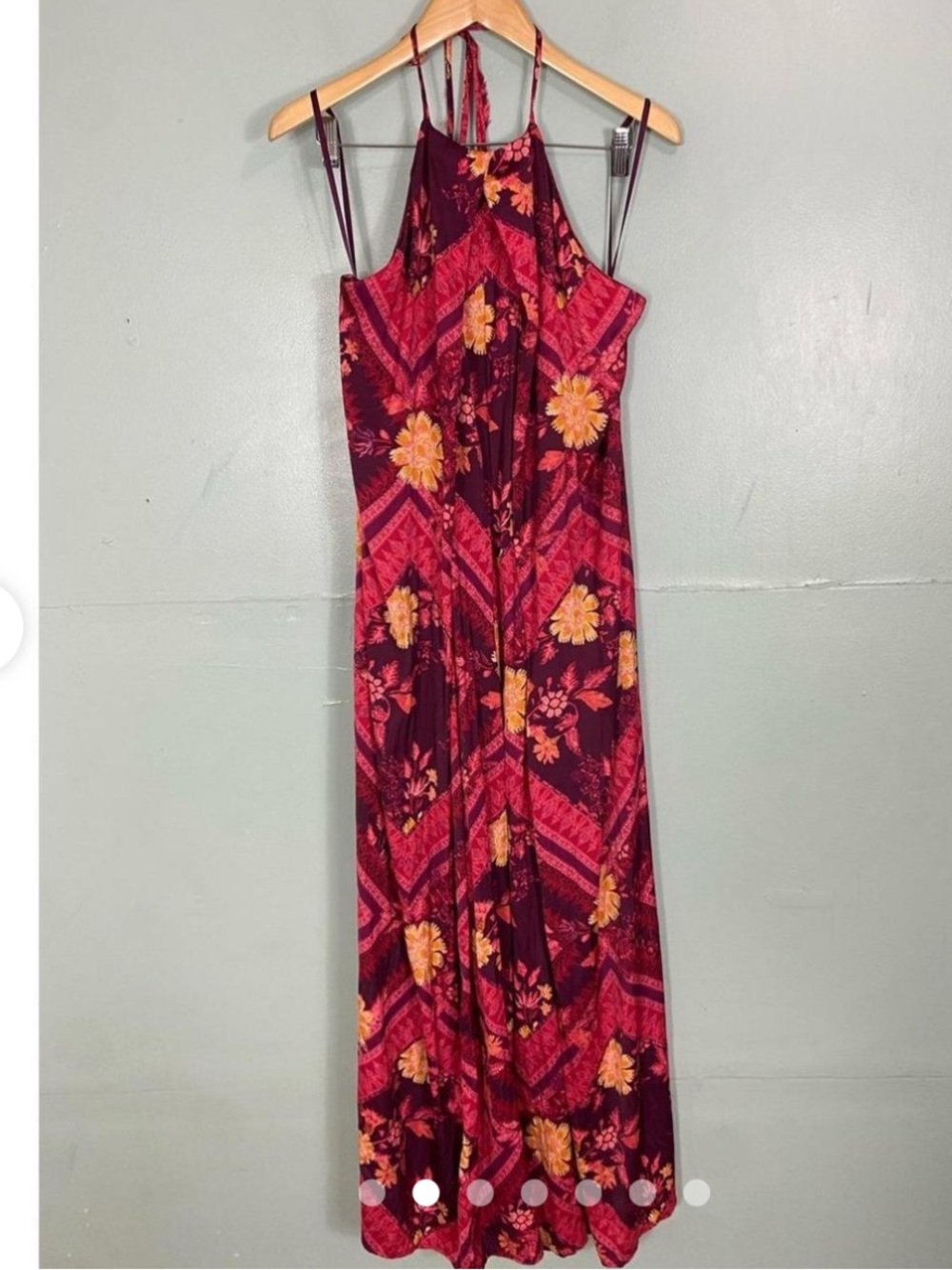 Free People Luca Floral Halter Neck Wide Leg Jumpsuit - Picture 8 of 8
